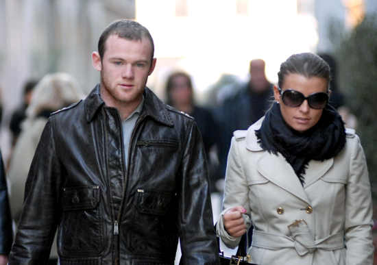 Wayne Rooney and Coleen McLoughlin shopping in Milan.