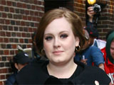 Adele outside the Ed Sullivan Theater for The David Letterman Show.