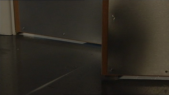 The door opens