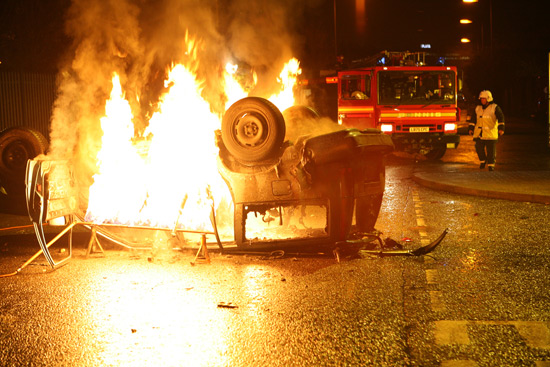Burning car