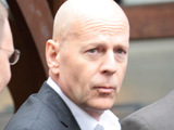 Bruce Willis outside Red Hog restaurant after having a business meeting, Warsaw, Poland