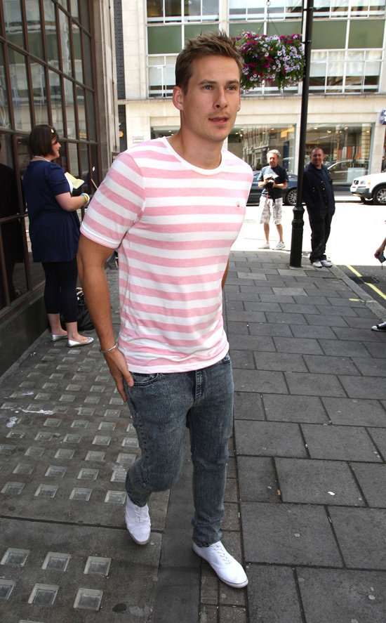 Lee Ryan leaving the BBC Radio 1 studios, London 