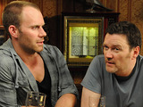 Chris and Owen having a drink