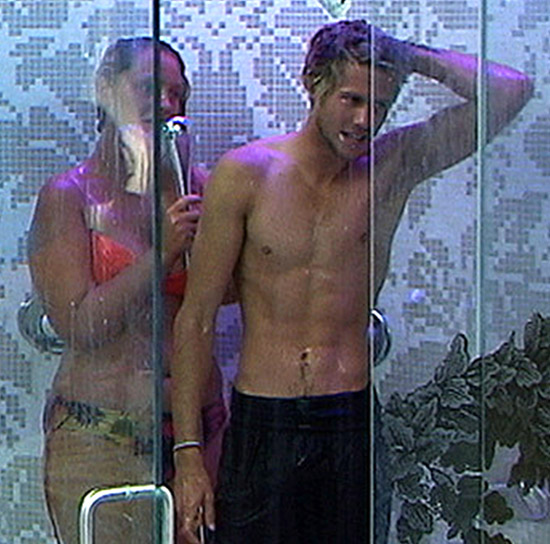 John James in the shower