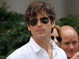 Matt Bomer on set for 'White Collar'