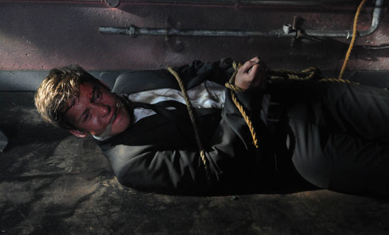 Nathan lies bound and gagged 