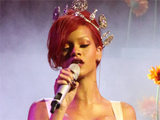Rihanna performing live on stage at the 2010 MTV Europe Music Awards