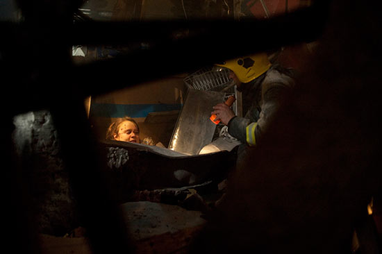 Molly Dobbs in the wreckage