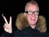 Chris Evans returns to his hotel in Liverpool after filming Channel 4's live high-risk reality show Famous and Fearless