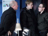 Ben and Jay go into R&R looking for Shirley but are confronted by Phil who threatens Ben for telling Shirley.