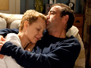 Kevin offers Sally a comfort hug