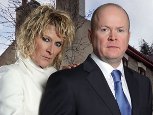 Shirley Carter (Linda Henry) and Phil Mitchell (Steve McFadden)