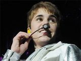 Justin Bieber performing live at London's O2 Arena