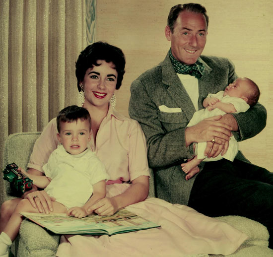 Liz with Michael Wilding and children