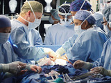 Grey's Anatomy S07E18 'Song Beneath The Song': Christina, Derek, Richard and Miranda in the operating theatre.