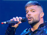 Ricky Martin performing on stage for the Canadian leg of his 'M�sica Alma Sexo� world tour