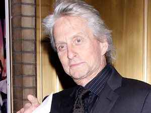 Michael Douglas arriving at the opening night of the Broadway production of 'High'