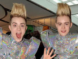 Jedward at Dublin airport on their way to Germany for the 'Eurovision Song Contest'