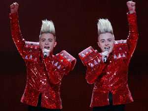 Jedward perform in Eurovision qualifying