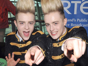 Jedward arrive back in Dublin after the Eurovision song contest