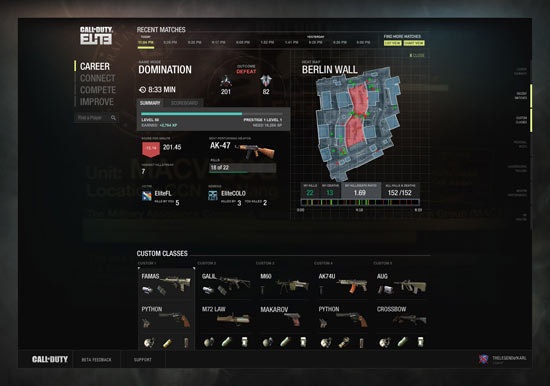 Call of Duty Elite: Recent Matches