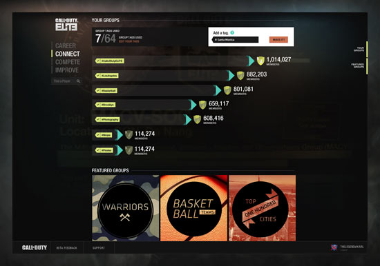 Call of Duty Elite: Groups