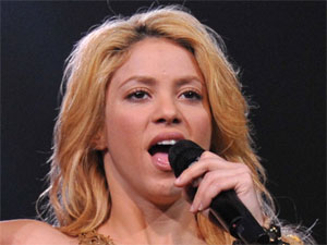Singer Shakira performing live in Nice for the French leg of her ‘The Sun Comes Out’ world tour