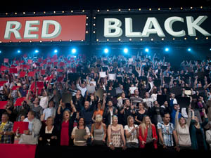 Filming of the first episode of Red or Black.