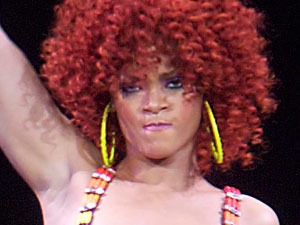 Rihanna performs during her Loud tour in Edmonton