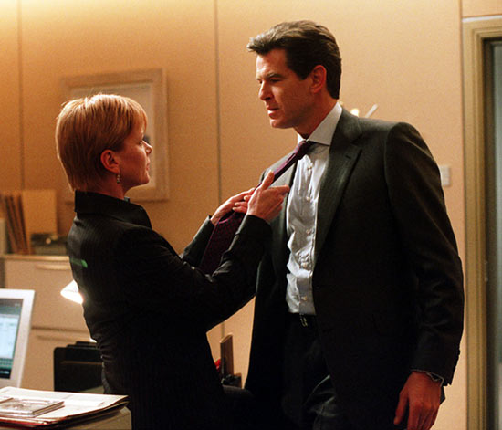 Samantha Bond and Piers Brosnan