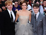 Rupert Grint, Emma Watson and Daniel Radcliffe arriving at the premiere