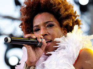 Macy Gray performing on stage at the Nice Jazz Festival in France