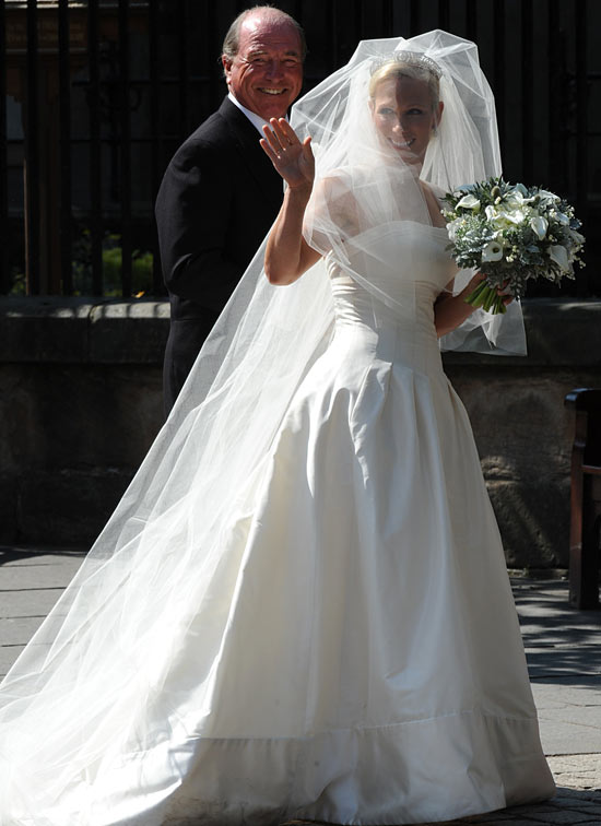 Zara Phillips arriving for her wedding to Mike Tindall.