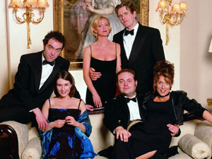 James Nesbitt, Helen Baxendale, Hermione Norris, Robert Bathurst, John Thompson and Faye Ripley in Cold Feet