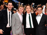 Blake Harrison, James Buckley, Joe Thomas and Simon Bird arrive for the world premiere of The Inbetweeners Movie