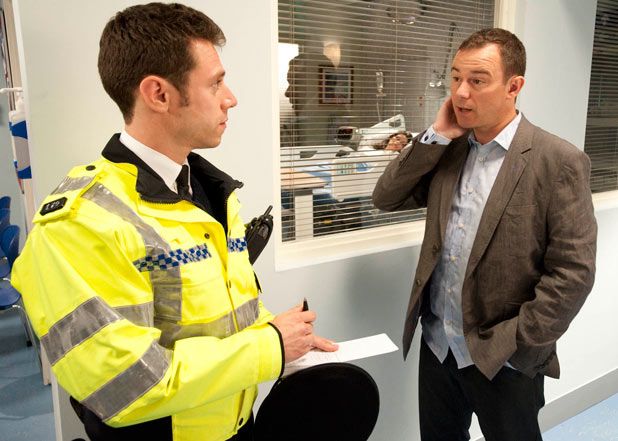 Frank gives his statement to the police