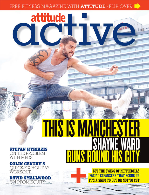 Shayne Ward on the cover of Attitude Active magazine