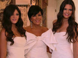 Kris Jenner with Kylie and Kendall at Kim Kardashian's wedding to Kris Humphries as filmed by E! News