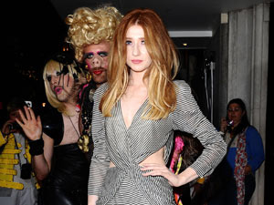 Nicola Roberts arrives for an evening of comedy and music to celebrate what would have been Freddie Mercury's 65th birthday at the Savoy Hotel in London