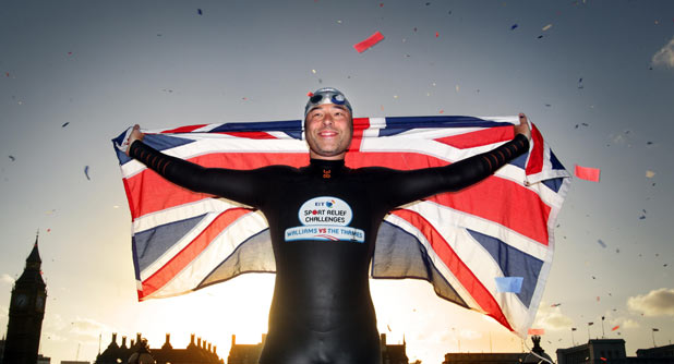David Walliams completes his charity swim along the River Thames