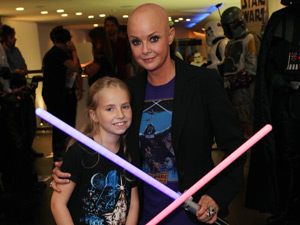 Gail Porter fires up her lightsaber on the blue carpet
