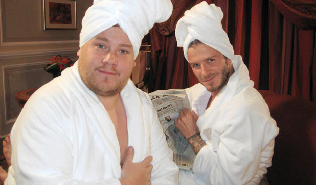 James Corden and David Beckham in their Comic Relief sketch 