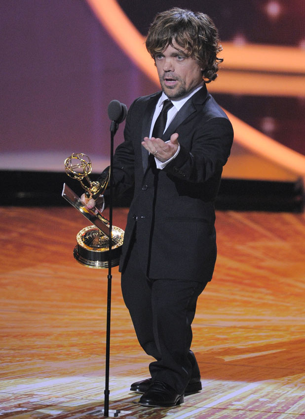 Peter Dinklage accepts the award for outstanding supporting actor in a drama series