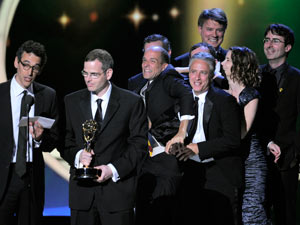 John Stewart and the crew of "The Daily Show with John Stewart"
