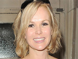 Amanda Holden leaving Londons Theatre Royal, having performed in Shrek: The Musical