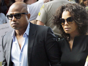 Randy and Janet Jackson at the trial of Conrad Murray
