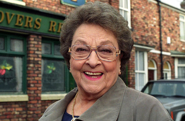 Betty outside the Rovers Return