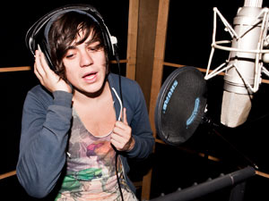 Frankie Cocozza recording 'Wishing On A Star' the X Factor charity single