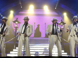 Westlife onstage, during their concert at Wembley Arena, London, 2004