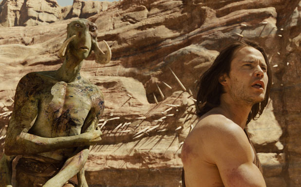 'John Carter' still: Tars Tarkas (Willem Dafoe), John Carter (Taylor Kitsch)